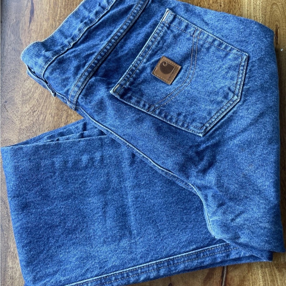 Carhartt Men's Dark Blue Relaxed Fit Denim Jeans
